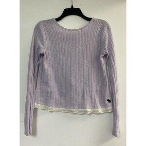 Abercrombie Kids Girls Long Sleeve Shirt Sz Size 13/14 Back Twist Lavender Lace